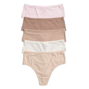 ESSENTIALS Multicolor 5pk Fits Everybody High Waist Thong Panties